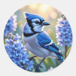 Adesivo Linda ilustração de AI do Gaio Azul e Lilases