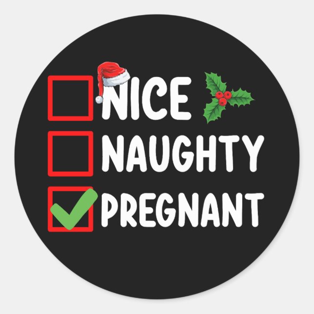 Adesivo Linda Lista de Natal Grávida Grávida (Frente)