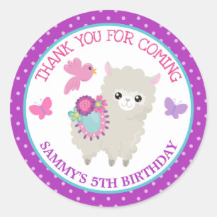 Adesivo Linda Llama Floral de Primavera Aniversário