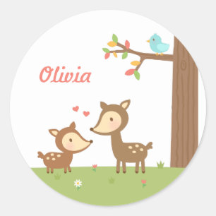 Adesivo Linda Mãe e Filho de Cervos da Floresta para Crian