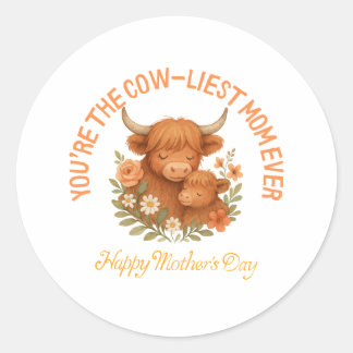 Adesivo Linda Mãe Vaca das Terras Altas Dia das Mães