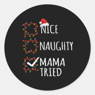 Adesivo Linda Mama Maldita Triste Lista de Natal Papai Noe