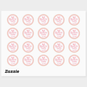 Adesivo Linda Menina Bebê Coelho Rosa " Páscoa Personaliza