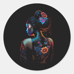 Adesivo Linda Mulher Negra Art Melanin Flores Geisha T
