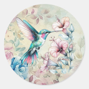 Adesivo Linda Primavera Aquarela Floral Beija-flor