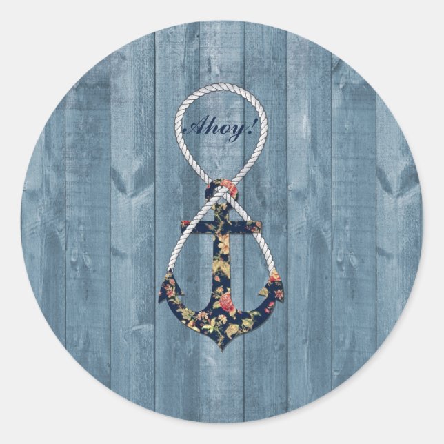 Adesivo Linda rosa de colheita infinidade da âncora floral (Frente)