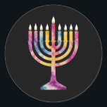 Adesivo Linda Vintage Hanukkah Menorah Happy Hanukkah<br><div class="desc">Linda Vintage Hanukkah Menorah Happy Hanukkah</div>
