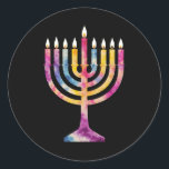Adesivo Linda Vintage Hanukkah Menorah Happy Hanukkah<br><div class="desc">Linda Vintage Hanukkah Menorah Happy Hanukkah</div>