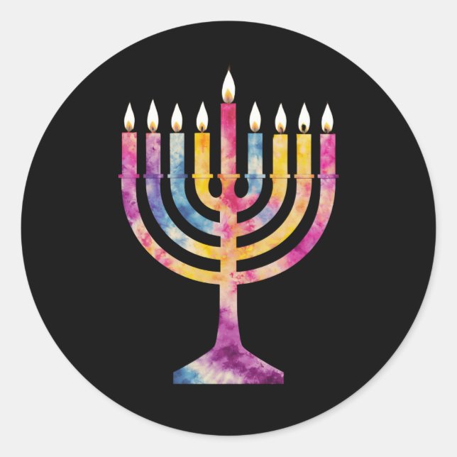 Adesivo Linda Vintage Hanukkah Menorah Happy Hanukkah (Frente)