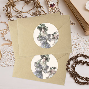 Adesivo Linda Vintage Mulher do Chapéu Grande