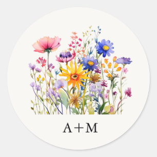 Adesivo Linda Watercolor Wildflower Botanica Weding