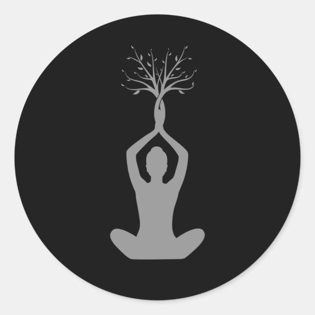 Adesivo Linda Yoga Natureza Budismo Árvore Espiritual (Frente)