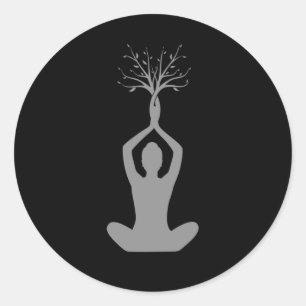 Adesivo Linda Yoga Natureza Budismo Árvore Espiritual