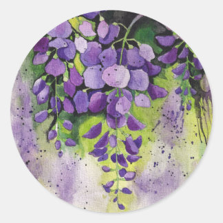 Adesivo Lindas Flores De Wisteria Em Aquarela