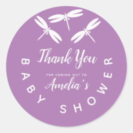 Adesivo Lindas Libélulas  Agradecimento do Chá de Bebê Rox