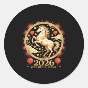 Adesivo Lindo Ano 2026 do Cavalo Lunar Garota Zodíaco Char
