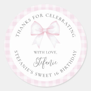Adesivo Lindo Arco Rosa Doce 16 Menina Aniversário Agradec