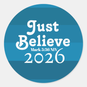 Adesivo Lindo Basta Acreditar Fé Tons de Azul 2026
