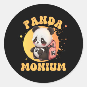 Adesivo Lindo Chibi Kawaii Panda Nome Ano Escolar nas Cost