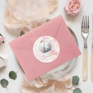 Adesivo Lindo Cisne Floral Damasco Endereço de Devolução