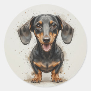 Adesivo Lindo Dachshund Feliz Animal de Estimação