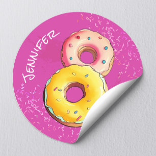 Adesivo Lindo Donut Feminino Aniversário de 8 anos Rojões