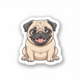 Adesivo lindo e adorável cão gordo