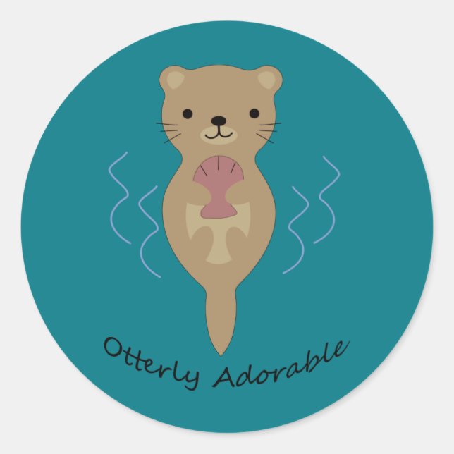 Adesivo Lindo e Engraçado Otter Adorável (Frente)
