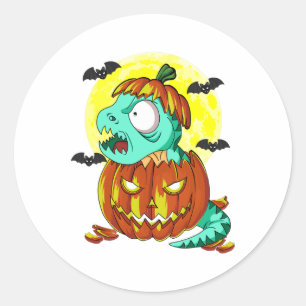 Adesivo Lindo Fantasia de Halloween Amante de T-rex Abóbor