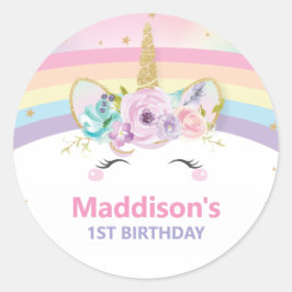 Adesivo Lindo Favor de Agradecimento de 1º Aniversário do 