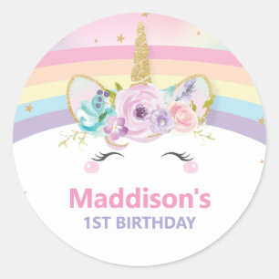 Adesivo Lindo Favor de Agradecimento de 1º Aniversário do