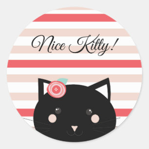 Adesivo Lindo Gatinho Gato Preto Fofo Recompensa