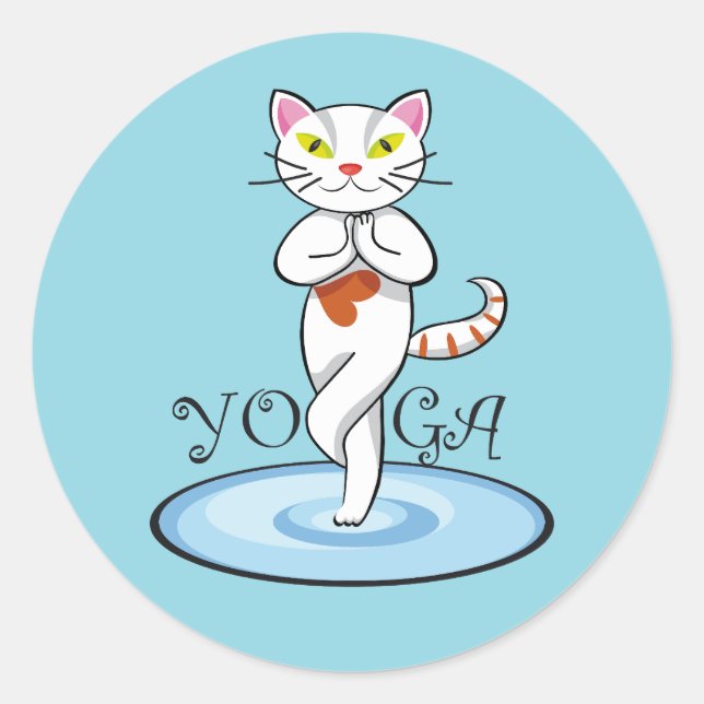 Adesivo Lindo gato yoga (Frente)