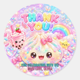 Adesivo Lindo Glitter Dumpling Bao Squishy Festa de Aniver