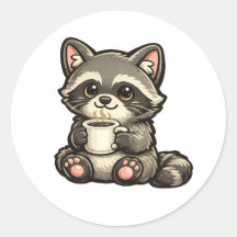 Lindo Guaxinim com Café - Animalzinho Fofo e Aconc