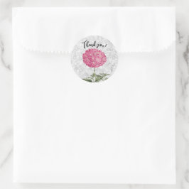Adesivo Lindo Hortênsia Vintage Rosa Obrigado
