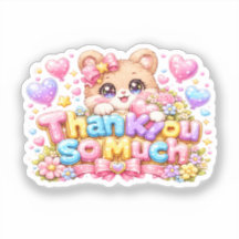 Lindo Kawaii Muito Obrigado Urso Pastel Pi