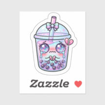 Lindo Kawaii Triste Boba Leite Chá Chorando com H 
