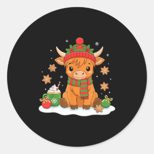Adesivo Lindo Natal Vaca das Terras Altas Amante Natal Mul