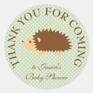 Adesivo Lindo ouriço hedgehog obrigado baby shower pequeno