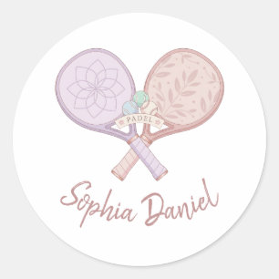 Adesivo Lindo Padel Pastel Personalizado Nome