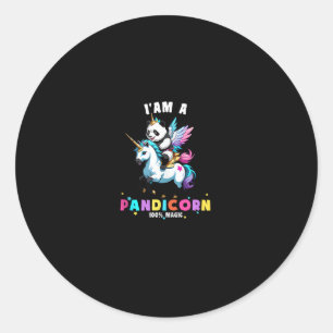 Adesivo Lindo Panda Unicórnio Eu Sou Uma Garota Mágica Pan