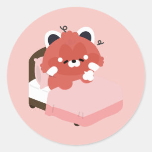 Adesivo Lindo Panda Vermelho Cansado