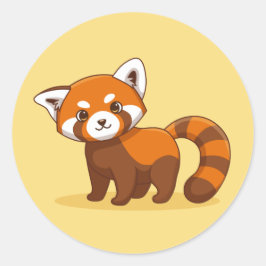 Adesivo Lindo Panda Vermelho no Amarelo