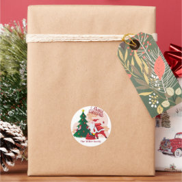 Adesivo lindo papai noel monograma feliz natal