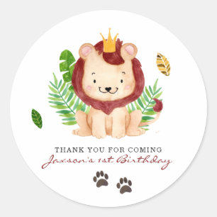 Adesivo Lindo Principe Leãozinho Safari Jungle Obrigado