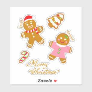 Adesivo Lindo Roteiro de Natal de Pão de Mel Personalizado