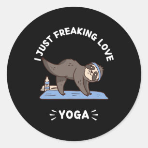 Adesivo Lindo Sloth Kawaii Eu Amo Totalmente Yoga Amante
