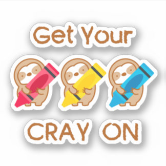 Adesivo Lindo Sloth para Colorir com Crayons