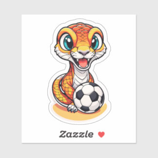 Adesivo Lindo Sniger Tigre Cobra Jogando Futebol